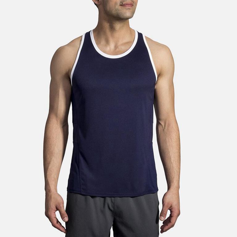 Brooks Stealth Mens Running Tank Top - Blue - Indonesia (LQZA-03761)